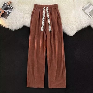 美式复古灯芯绒休闲裤男宽松2025夏季直筒裤潮牌运动款A988/P37图片