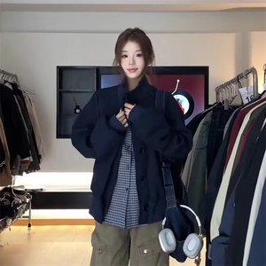 RS110-P60 美式复古cleanfit廓形短款夹克外套女春秋新款图片