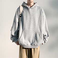 秋季现货纯色宽松二开卫衣男DSA157B-W6997-特P45，男装卫衣，电商A157B