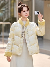 现货现货现货2025年冬季新中式G风刺绣羽绒服，女装羽绒服，衣之秀