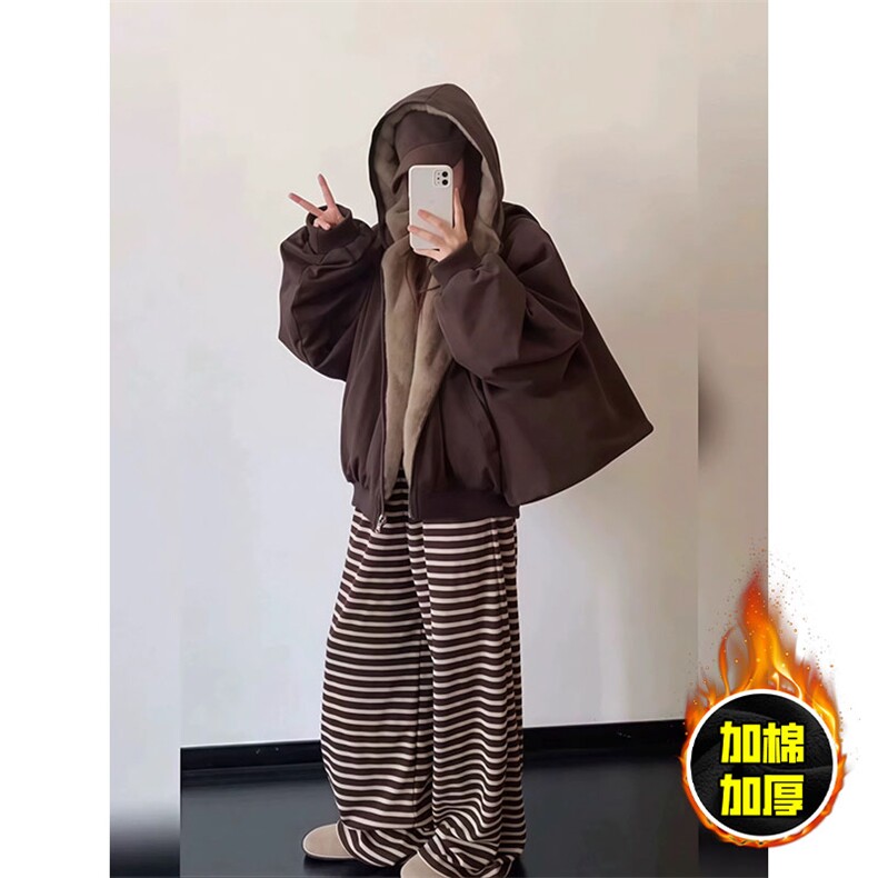 两面穿现货重磅短款座山雕棉衣男女双面穿毛毛绒棉服加厚外套,男装棉衣,电商A443