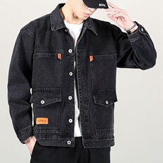 2025春秋新款干活穿的外套牛仔工作服男耐脏耐磨劳保翻领工装夹克，男装夹克，星座218-8