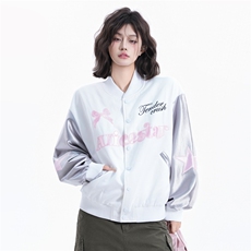 美式蝴蝶刺绣棒球服外套女春秋季甜酷韩系穿搭夹克撞色上衣潮，男装夹克，星座1210-1