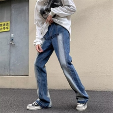 牛仔裤男秋季潮大码休闲裤子高街N8109P45，男装牛仔裤，星座1116-2