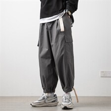 2023春新款大码多口袋宽松休闲boy木地板日系九分束脚裤K2832-P35,男装休闲裤,电商A082