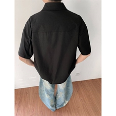 抖音得物二开高品质25夏季中性风冰丝休闲衬衣垂感宽松上衣DT21，男装衬衫，电商A486