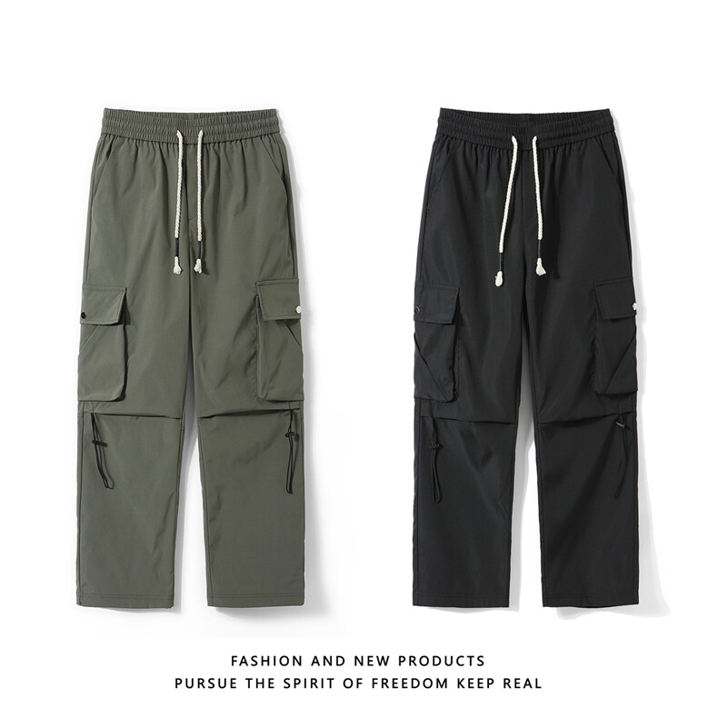 抖音秋冬加厚防水冲锋裤宽松机能工装裤休闲裤子男K10027-P38，男装工装外套，电商A099