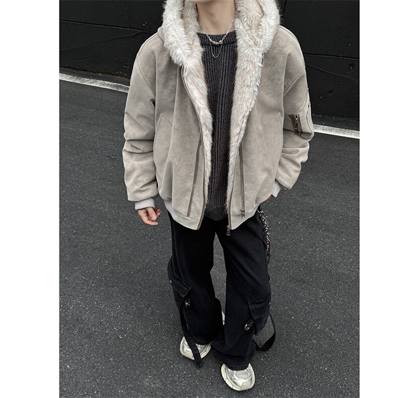 美式高级感座山雕男女同款冬季PU皮夹棉棉服ZX45批118,男装棉衣,星座307A