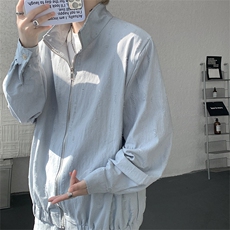 春秋男士韩系设计款牛仔割洞提花重工水洗长袖外套上衣P78，男装工装外套，电商B319