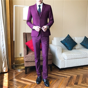 三件套西服套装男士西装商务休闲职业装上班面试修身新郎伴郎结婚图片