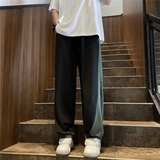 撞色运动裤直筒宽松春秋2023新款休闲裤阔腿卫裤9517P35，男装休闲裤，星座410-2