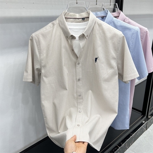 FN25057短袖衬衫2025夏季男士棉短袖衬衣刺绣保罗标纯棉衬衣图片