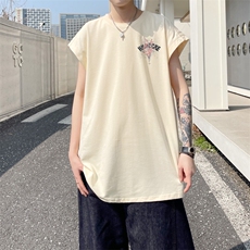 图案已注册夏季卫衣清新宽松背心男潮牌运动坎肩无袖T恤B077/P25，男装卫衣，电商B209