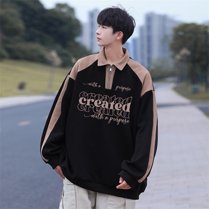 高品质！23秋季美式拼色翻领POLO衫休闲宽松卫衣PW2336-P50控78图片