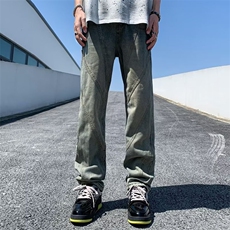 牛仔裤男韩版潮流高街帅气2026夏季新款ins宽松百搭长裤RK348-P52，男装牛仔裤，星座412