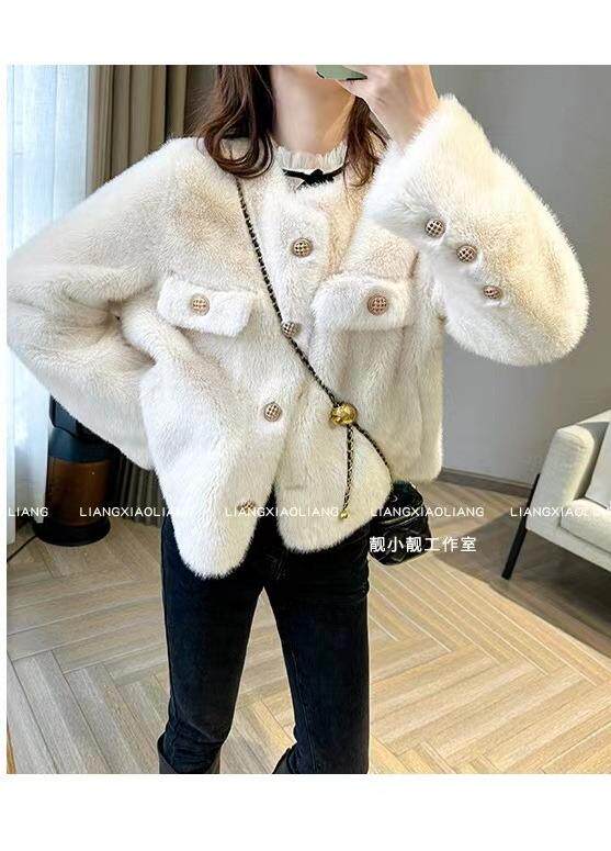 现货，水貂绒皮毛一体外套，其它，淳沐