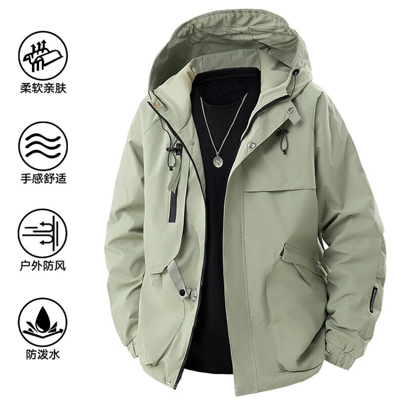 2025春款美式连帽服夹克男港风复古工装外套JK0136-P85,男装夹克,星座308B-2