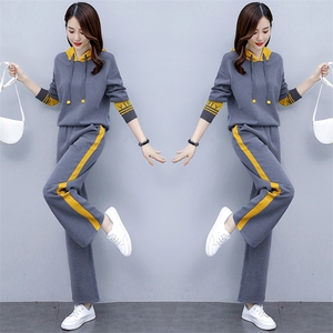 时尚休闲运动卫衣套装女春装2025年春装新款阔腿裤洋气减龄两件套图片