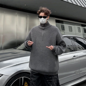 美式潮牌秋冬季新款复古毛衣开衫男女宽松针织衫MZ782-P60图片