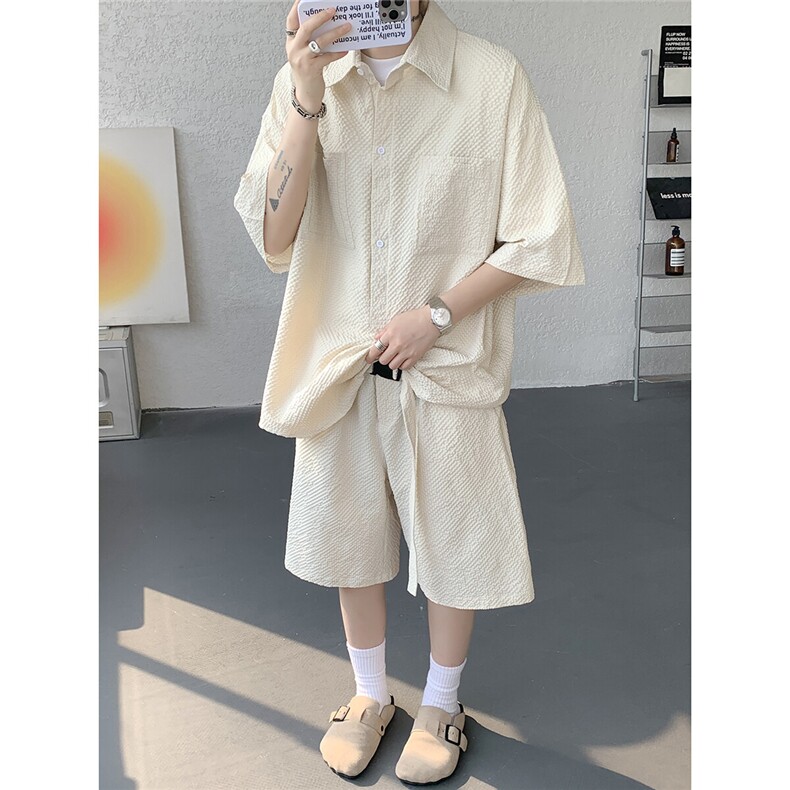 TZ25132-P52特控88大码轻薄短袖工装套装,男装休闲套装,电商D232