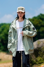 春秋户外冲锋衣男女同款防风防水连帽工装外套登山服夹克2481-P75，男装夹克，星座1403A