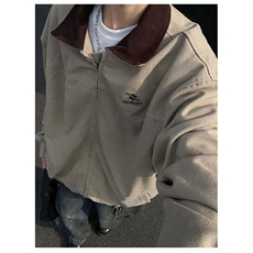 高质量洗水新春季拼接翻领飞行服外套男女水洗宽松高街百搭夹克，男装夹克，星座506A