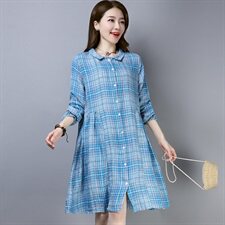 连衣裙百搭时尚修身彩色2021年春季格子甜美，女装连衣裙，小林双子