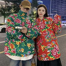 902情侣组合装棉衣外套保暖防寒男女东北大花袄风汉服团队服，男装棉衣，星座115A(原星座507）