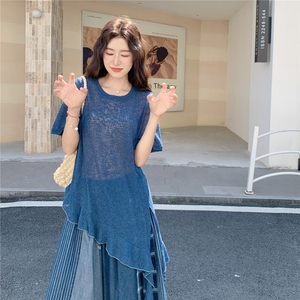 设计感不规则上衣套装裙女2025夏季新款宽松时尚显瘦半身裙两件套图片