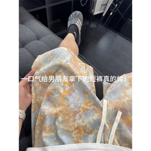 B221 美式ins高街个性花色宽松短裤五分裤 LK25568-特P25 控48.88图片