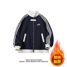 加绒加厚-高品质-拼接条纹设计感外套男cp122jr-特p55，女装短外套，电商B371