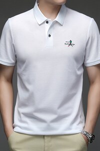 夏季新款男士翻领短袖t恤中年有领男装上衣服休闲POLO衫图片