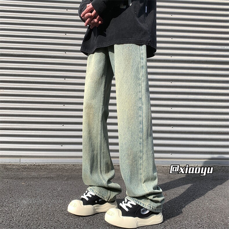XZ616 春季新款复古弯刀设计感牛仔裤休闲长裤 TY2407 P65控78图片