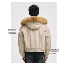 网图慎用品质版连帽加绒可脱卸毛领棉服棉衣XZ212-QW2707-P190，男装棉衣，星座212