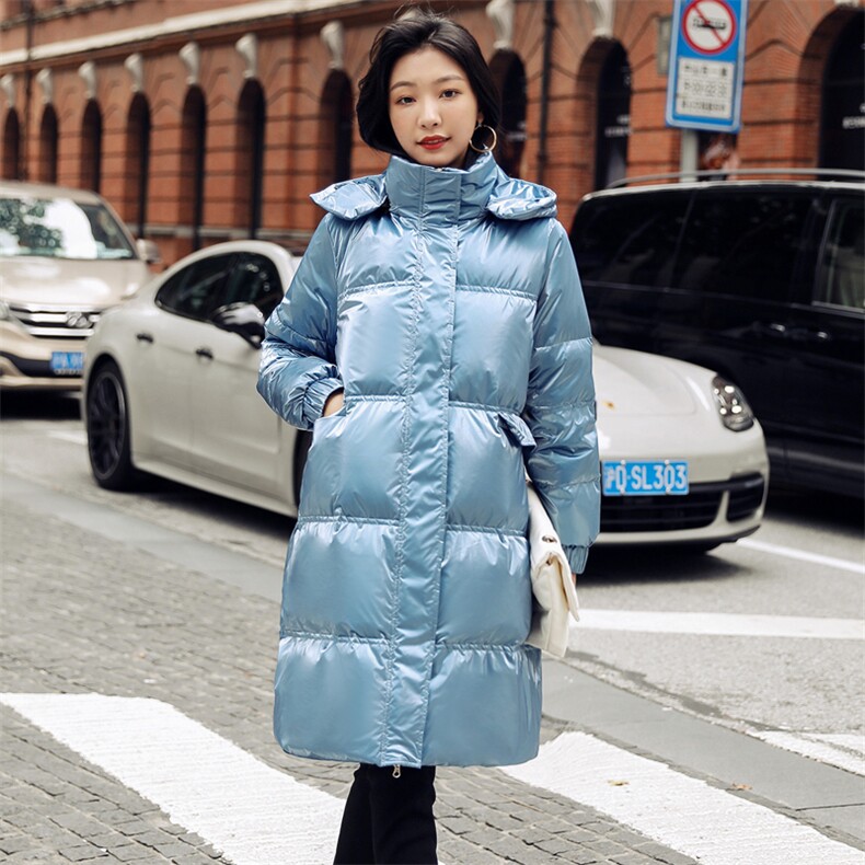 时尚韩版长款羽绒服女冬季新款修身显瘦连帽外套保暖加厚大衣,女装羽绒服,阿舍尔精品