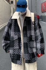 港风羊羔毛棉衣男大码休闲上衣潮牌冬季加厚外套M16P120控158，男装棉衣，电商A157