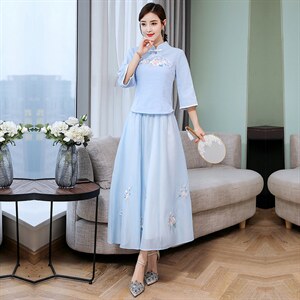 2022年夏季夏新款民族风女装文艺复古刺绣套装/套裙，女装套装/套裙，火爆靓佳人