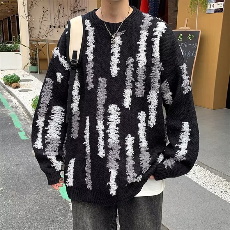 秋冬撞色套头毛衣男宽松百搭针织衫潮学生打底毛线衣M7107-P55,男装针织衫/毛衣,星座1109-3