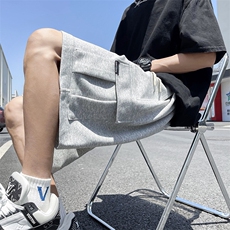 工装短裤男夏季新款日系薄款运动休闲裤男装大口袋宽松五分裤子，男装牛仔裤，星座1013