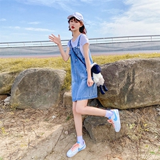 现货2021夏装新款牛仔背带裙166-1012，女装连衣裙，茜茜公主