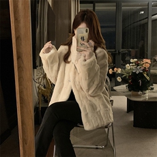 C898-P130新款韩版仿兔毛立领短款皮草大衣加厚气质毛毛外套，女装短外套，星座911-2(原星座613-2）