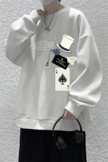 5XL华夫格卫衣男大码胖子圆领长袖t恤HW76373-P30加绒款-P40，男装卫衣，电商A040