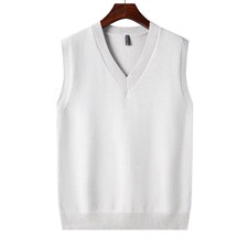 男秋冬针织V领背心中年男士休闲打底毛衣马甲男上衣HPN8166-P65，男装背心/马甲，电商B212（原钱塘6029）