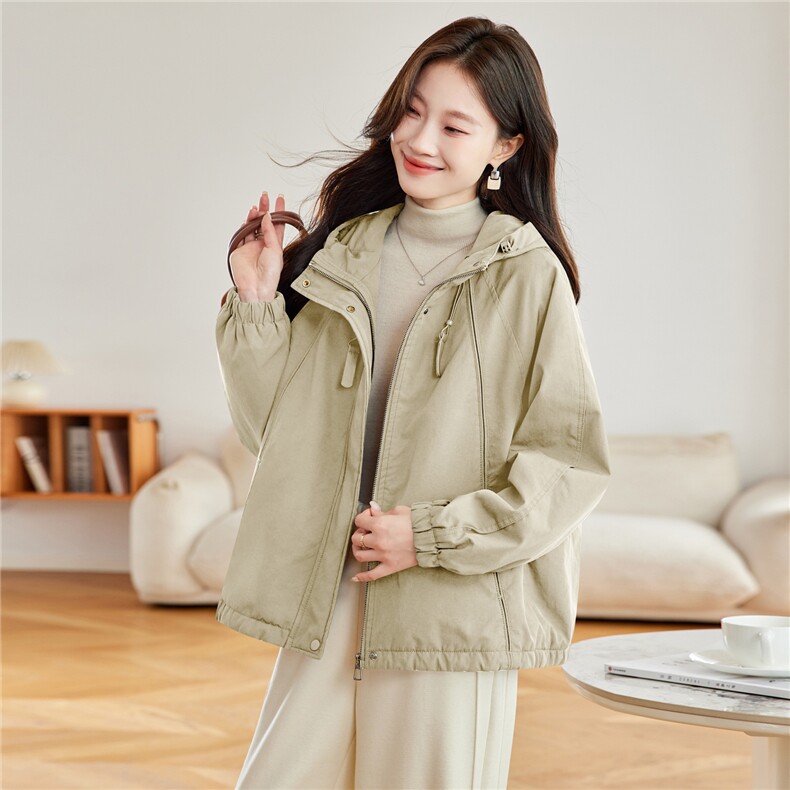 时尚连帽加绒保暖派克服外套女2025秋冬新款宽松显瘦休闲百搭棉服,女装派克服,木子恋
