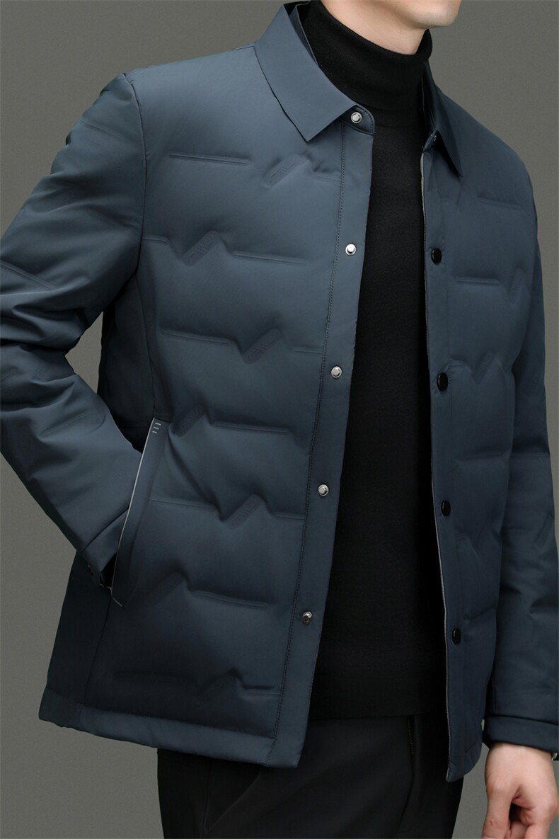 BN3966钱塘2020-2商务简约简约冬季厚款中年男士90鸭绒羽绒服P180,男装羽绒服,钱塘207-2