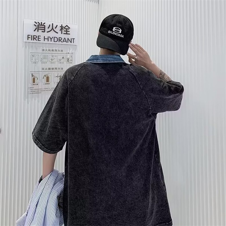 2025夏新款文艺ins简约纯棉水洗贴布刺绣polo衫PL303P45,男装Polo衫,星座1108
