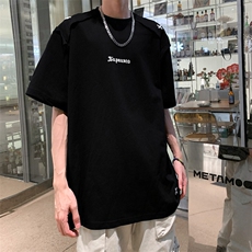 夏季新款宽松T恤刺绣设计感圆领潮牌休闲简约百搭上衣，男装T恤，星座410-7