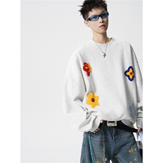 WY5530-P40特加绒P45特大码刺绣高品质华棉重磅卫衣，男装卫衣，电商D232