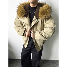[现货座山雕羽绒服]连帽毛领加厚保暖美式外套5D1200TP220368，男装羽绒服，电商A102