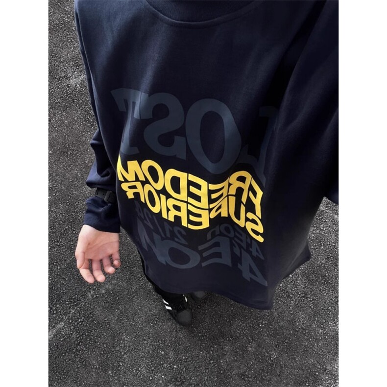 S01-P25美式重磅长袖T恤男纯棉秋冬季打底衫潮牌情侣款卫衣,男装T恤,星座215-1